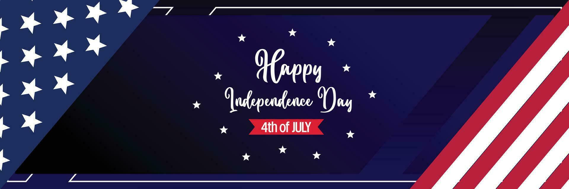 happy american independence day background, with flag decoration. vector design for banner, greeting card, brochure, web, social media.