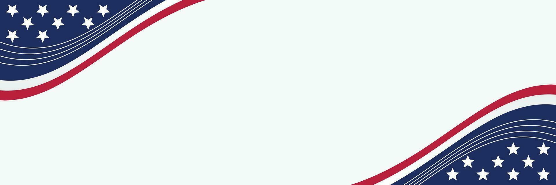 american independence day background, with decorated flag and free space for text. vector design for banner, greeting card, brochure, web, social media.