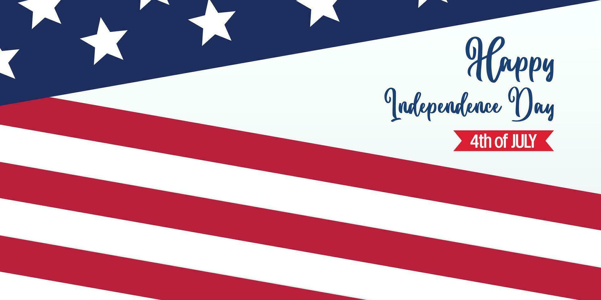 happy american independence day background, with flag decoration. vector design for banner, greeting card, brochure, web, social media.