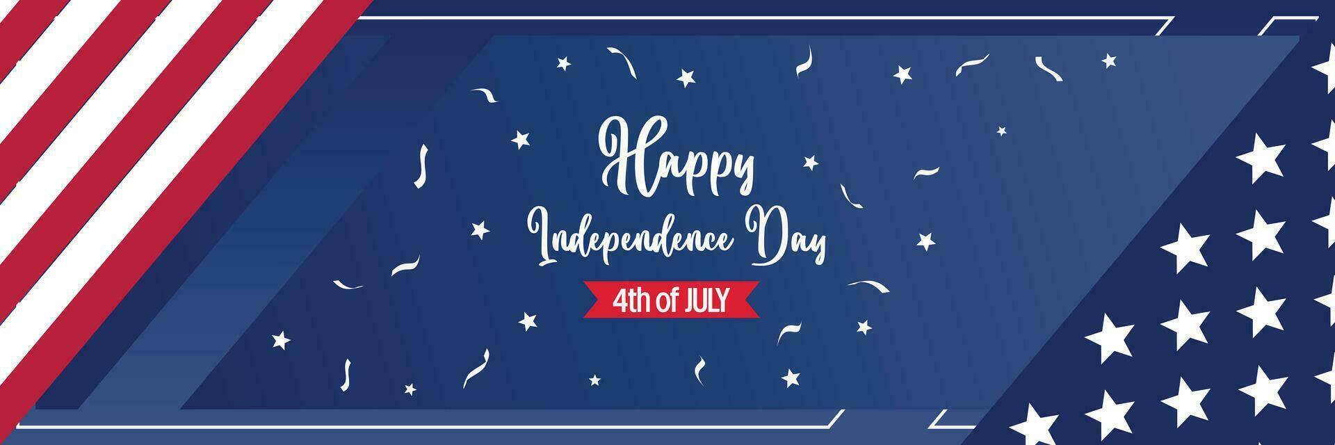 happy american independence day background, with flag decoration. vector design for banner, greeting card, brochure, web, social media.