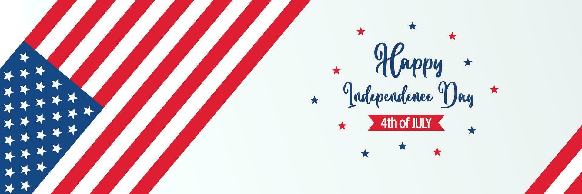 happy american independence day background, with flag decoration. vector design for banner, greeting card, brochure, web, social media.