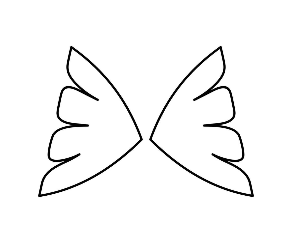 Wings icon simple line design. Wings badge on a white background. Vector illustration.