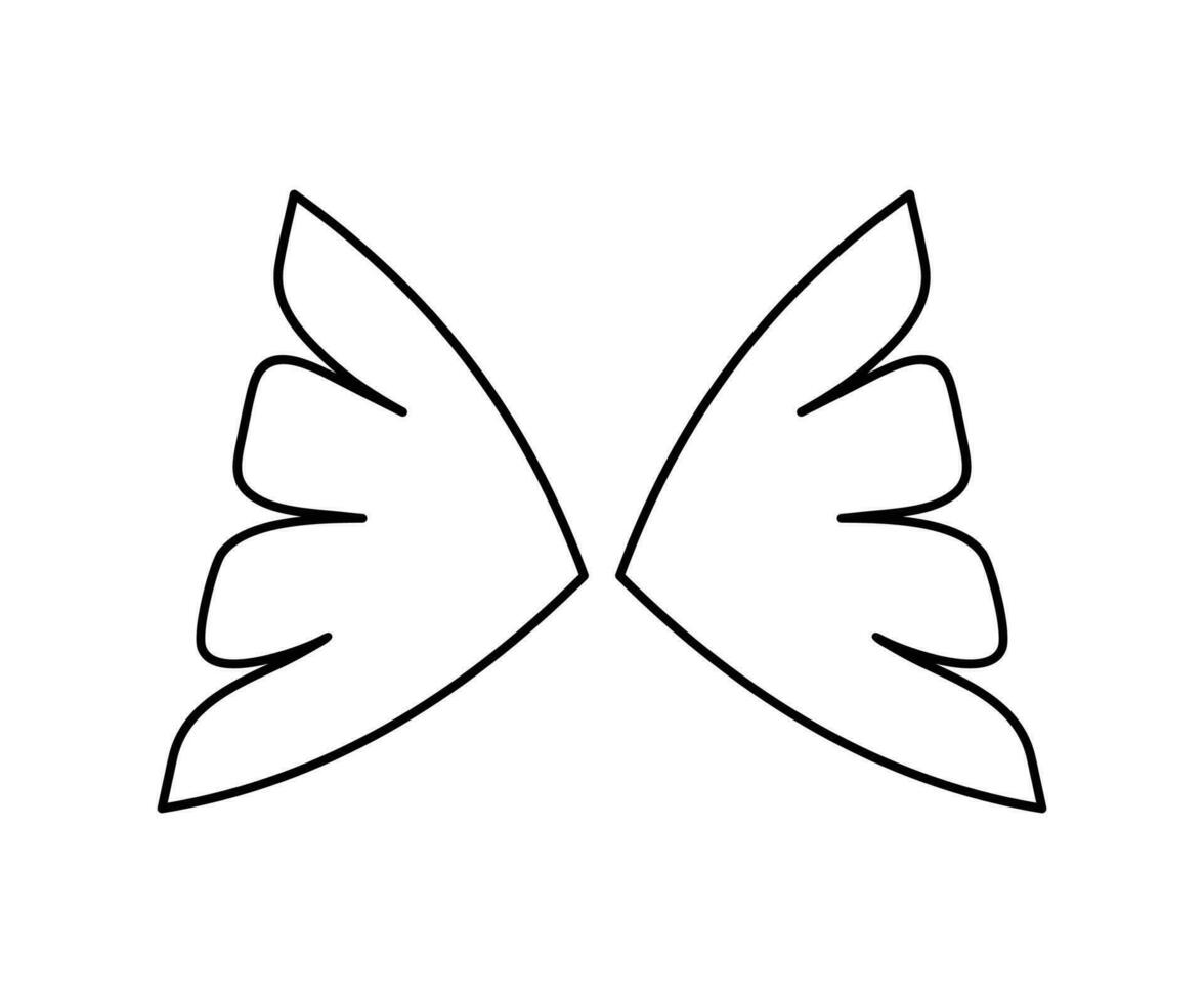 Wings icon simple line design. Wings badge on a white background. Vector illustration.