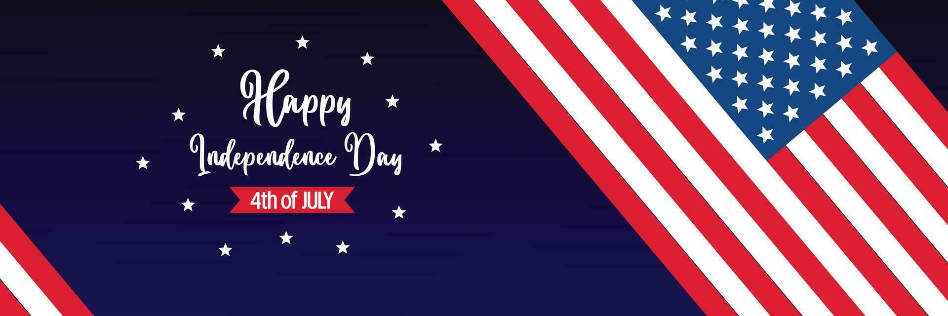 happy american independence day background, with flag decoration. vector design for banner, greeting card, brochure, web, social media.