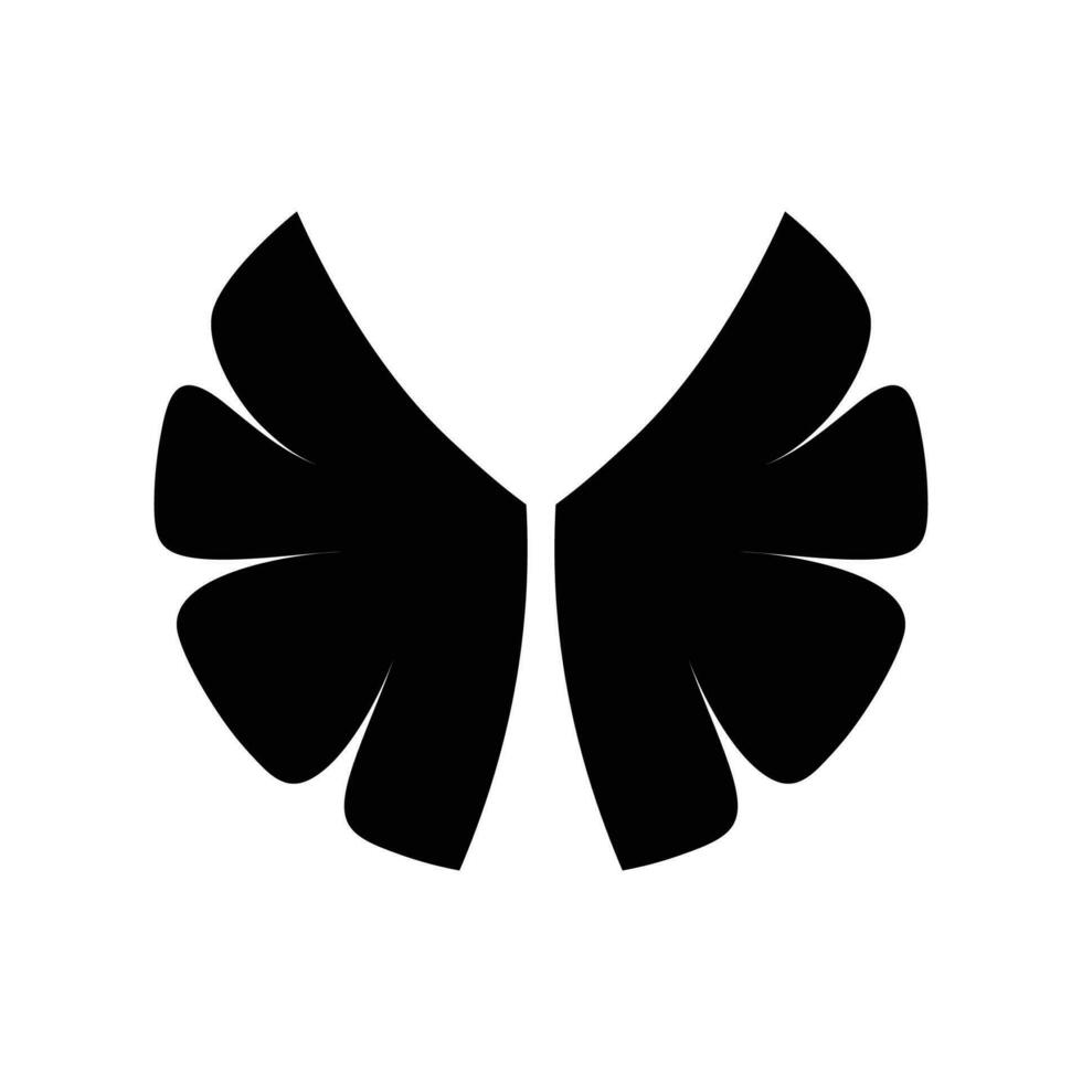 Black wings icon collection. Wings badge on a white background. Vector illustration.