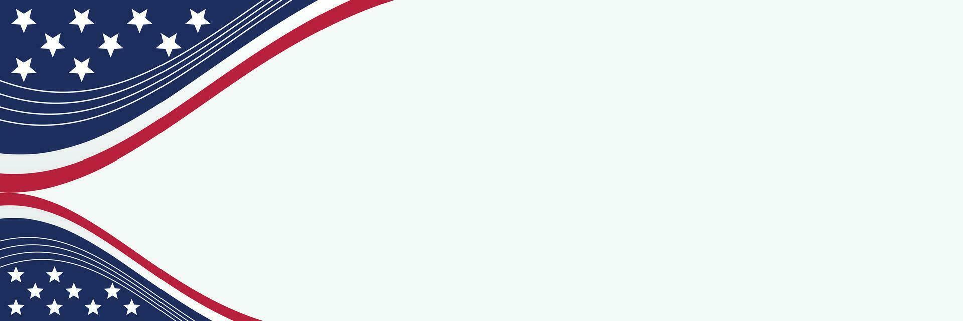 american independence day background, with decorated flag and free space for text. vector design for banner, greeting card, brochure, web, social media.