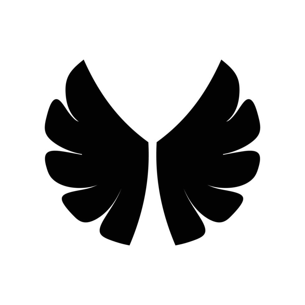 Black wings icon collection. Wings badge on a white background. Vector illustration.