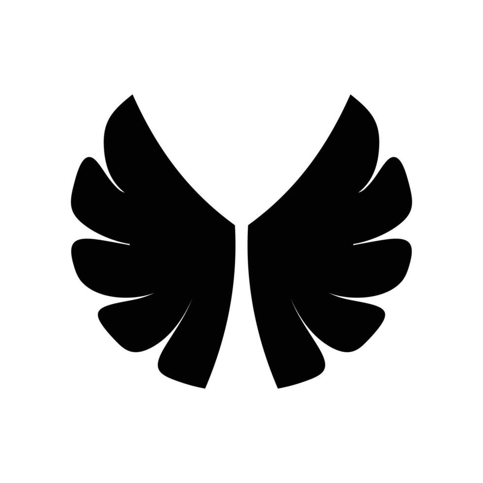 Black wings icon collection. Wings badge on a white background. Vector illustration.