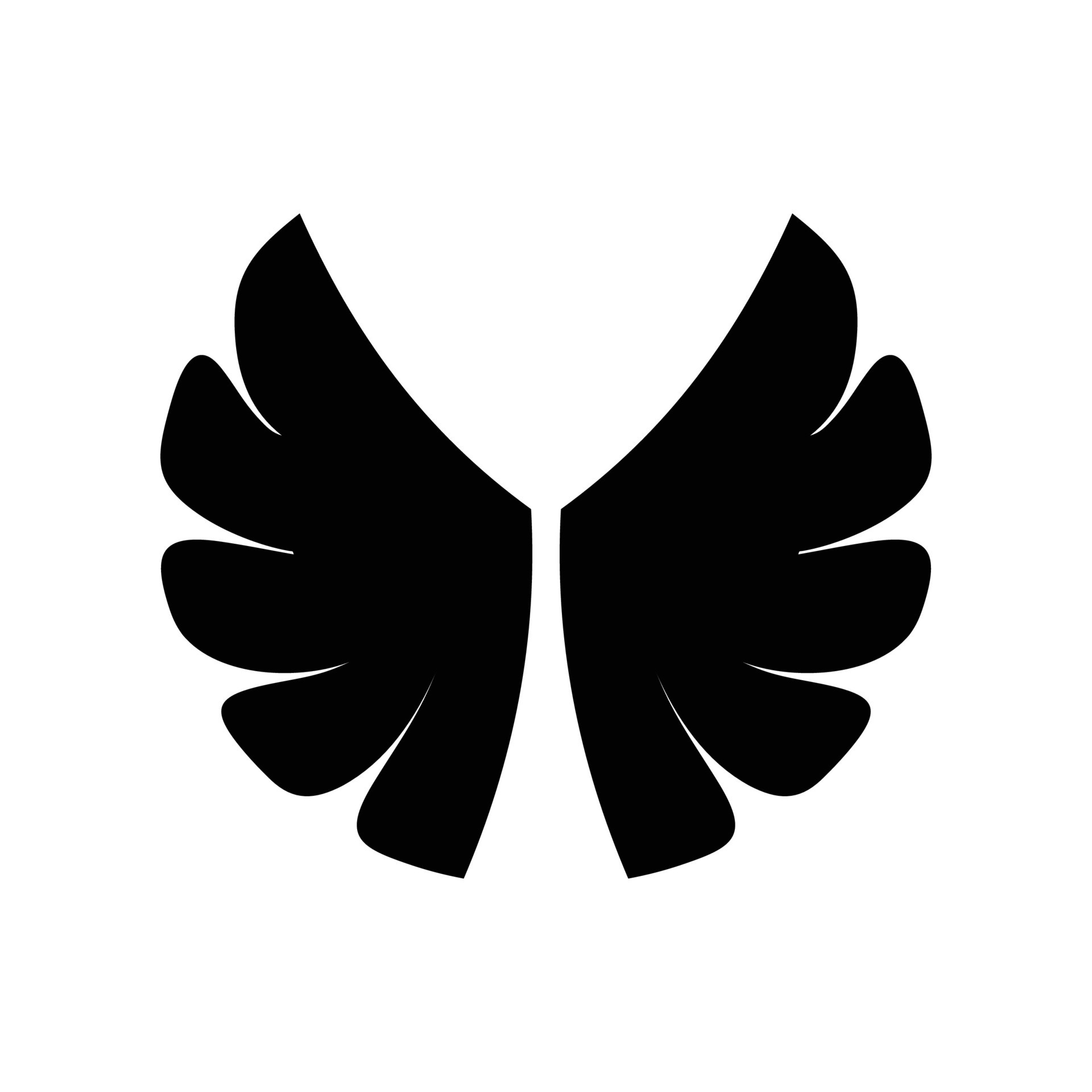 black wings on white background Stock Photo