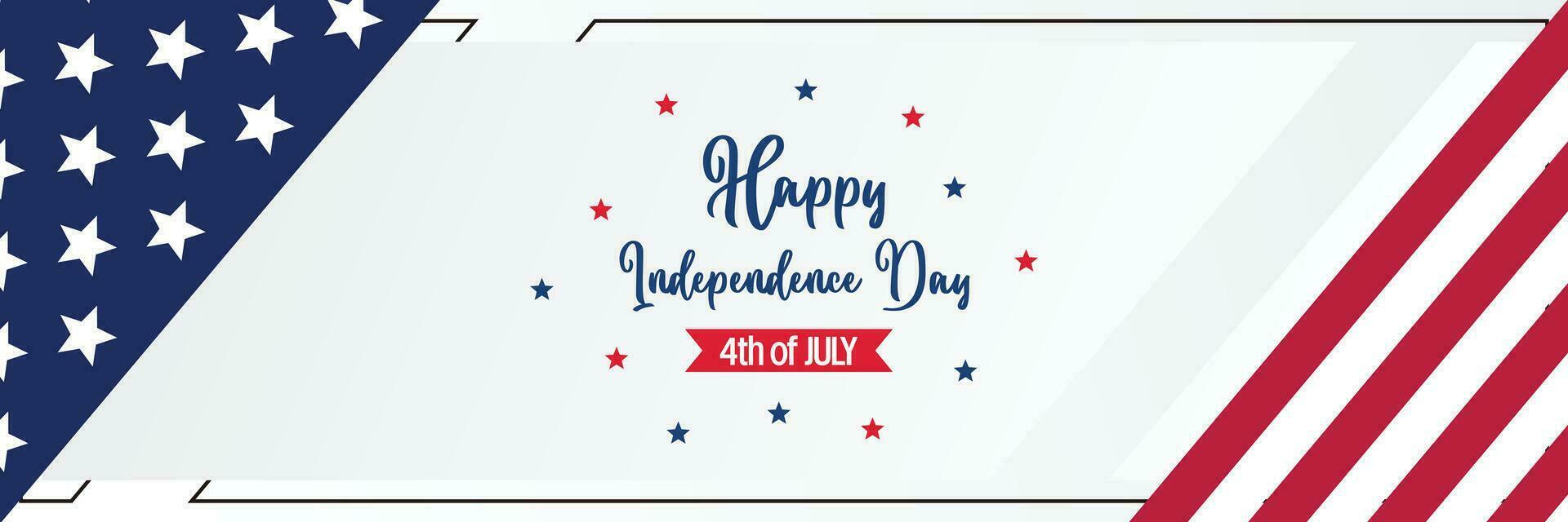 happy american independence day background, with flag decoration. vector design for banner, greeting card, brochure, web, social media.