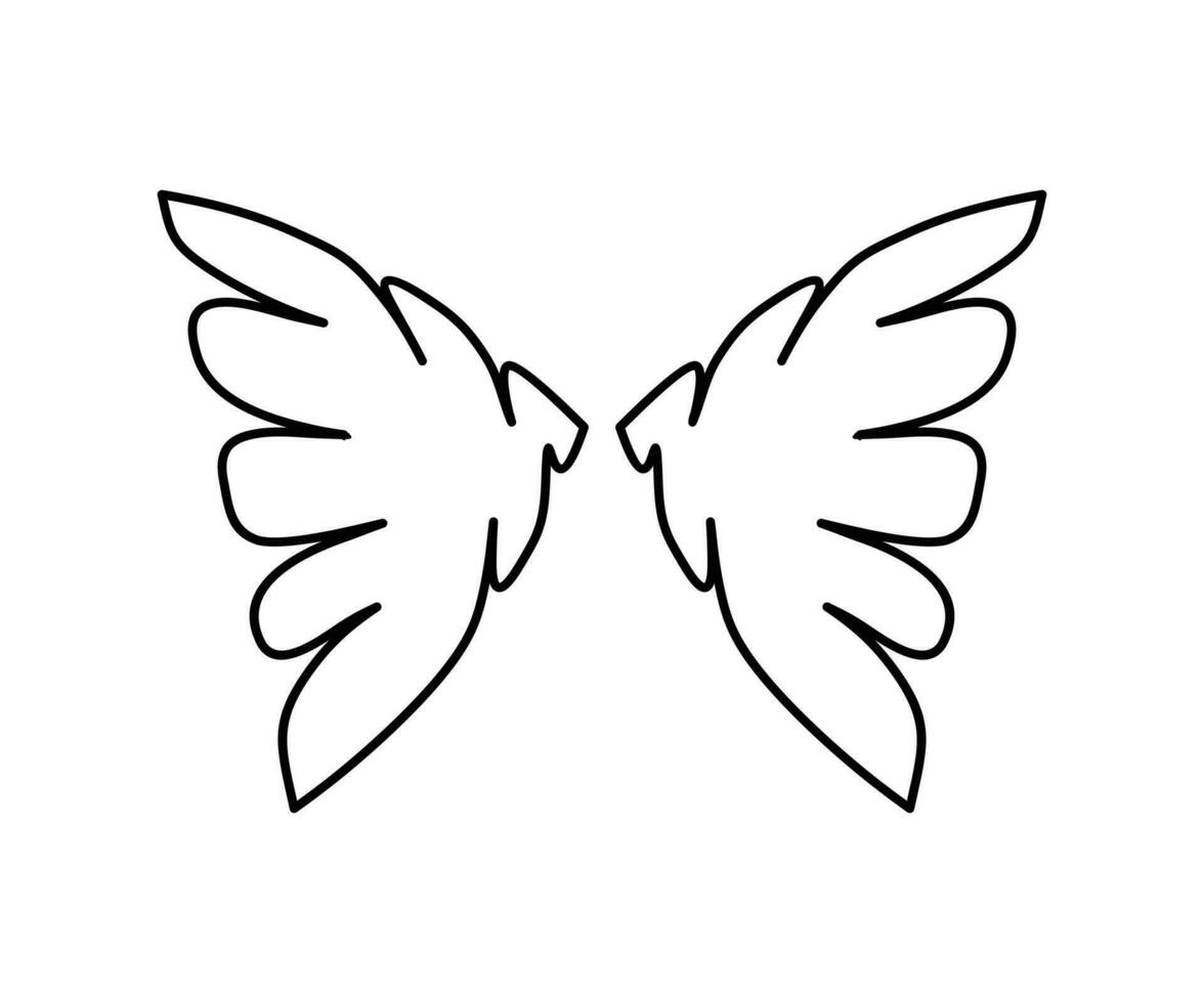 Wings icon simple line design. Wings badge on a white background. Vector illustration.