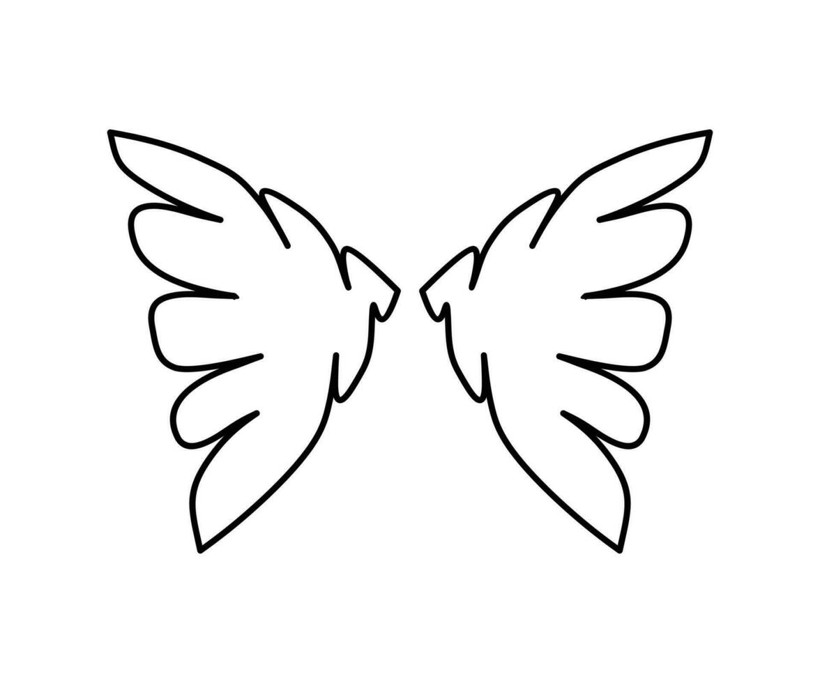 Wings icon simple line design. Wings badge on a white background. Vector illustration.