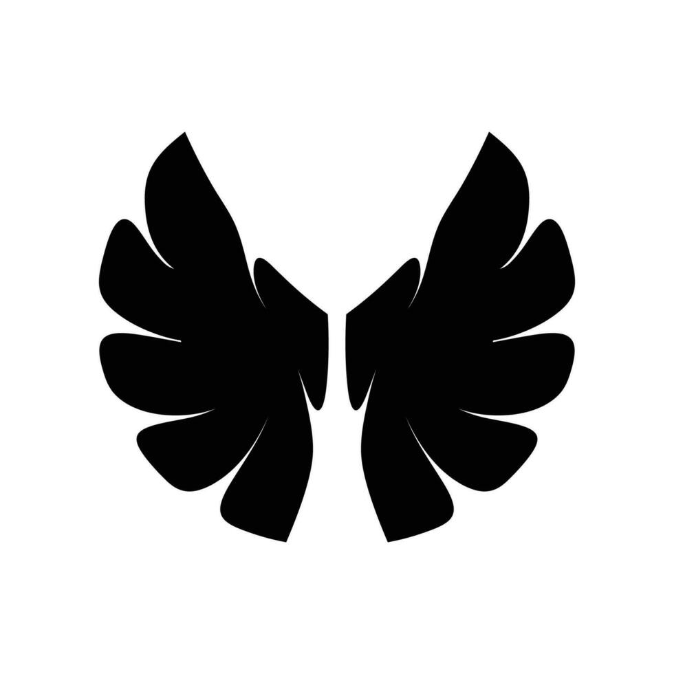 Black wings icon collection. Wings badge on a white background. Vector illustration.