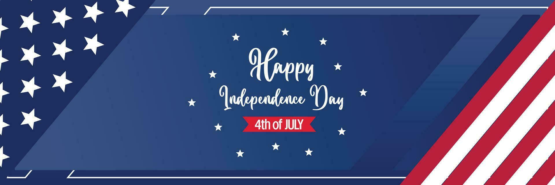 happy american independence day background, with flag decoration. vector design for banner, greeting card, brochure, web, social media.