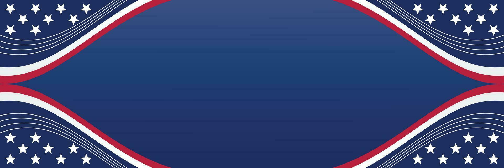 american independence day background, with decorated flag and free space for text. vector design for banner, greeting card, brochure, web, social media.