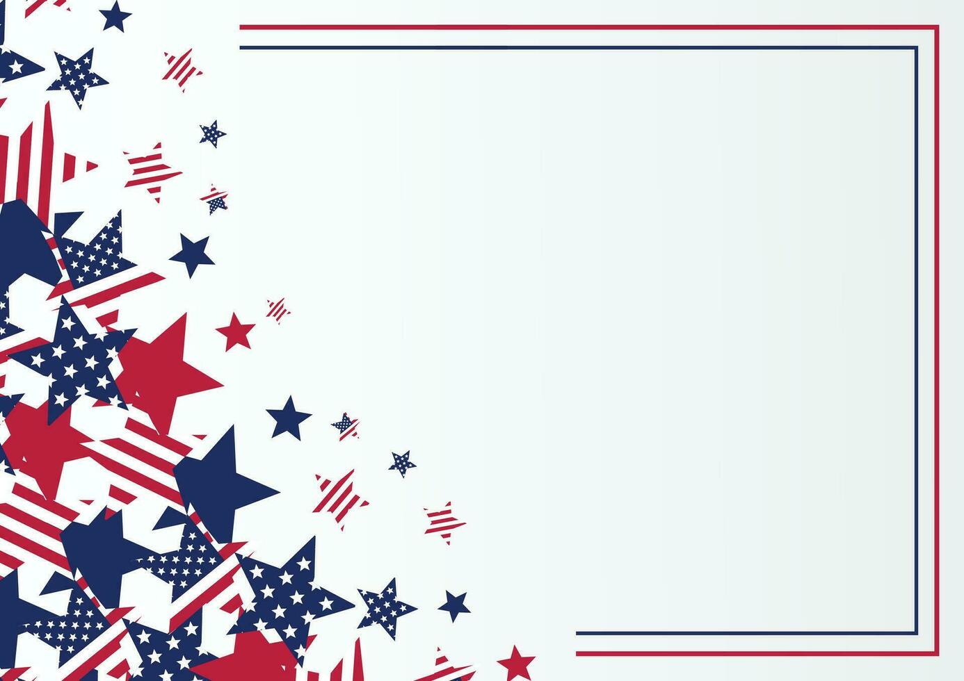 american independence day background, with stars decoration. vector design for banner, greeting card, presentation, brochure, web, social media.