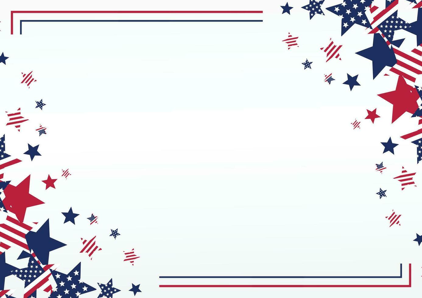 americano independencia día fondo, con estrellas decoración. vector diseño para bandera, saludo tarjeta, presentación, folleto, web, social medios de comunicación.