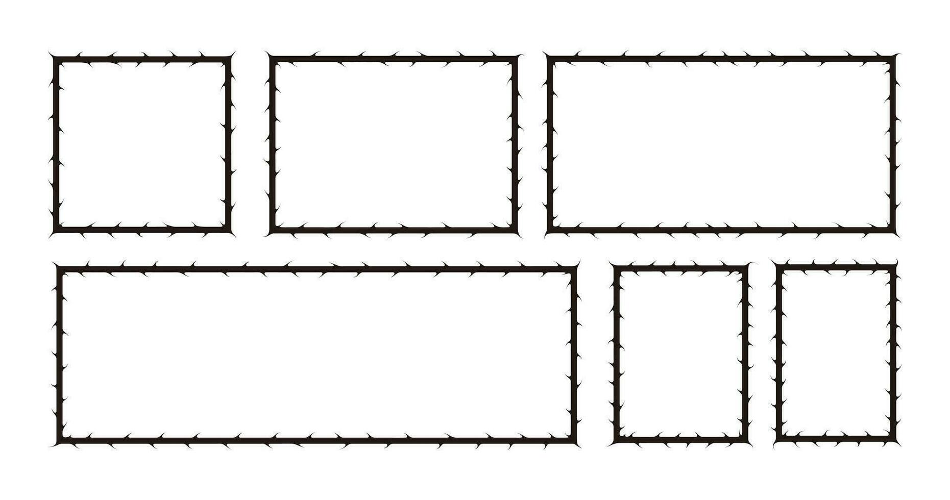 vector conjunto de cuadrado forma frontera marcos en puntiagudo estilo, diseño ornamento para bandera, saludo tarjeta, póster, social medios de comunicación.