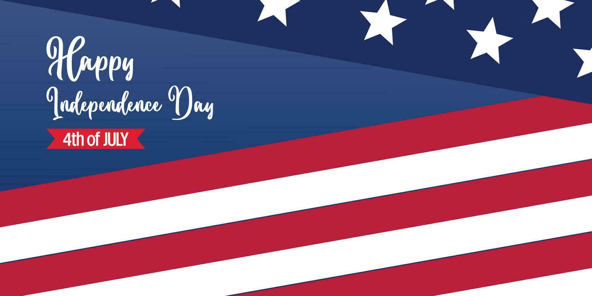 happy american independence day background, with flag decoration. vector design for banner, greeting card, brochure, web, social media.