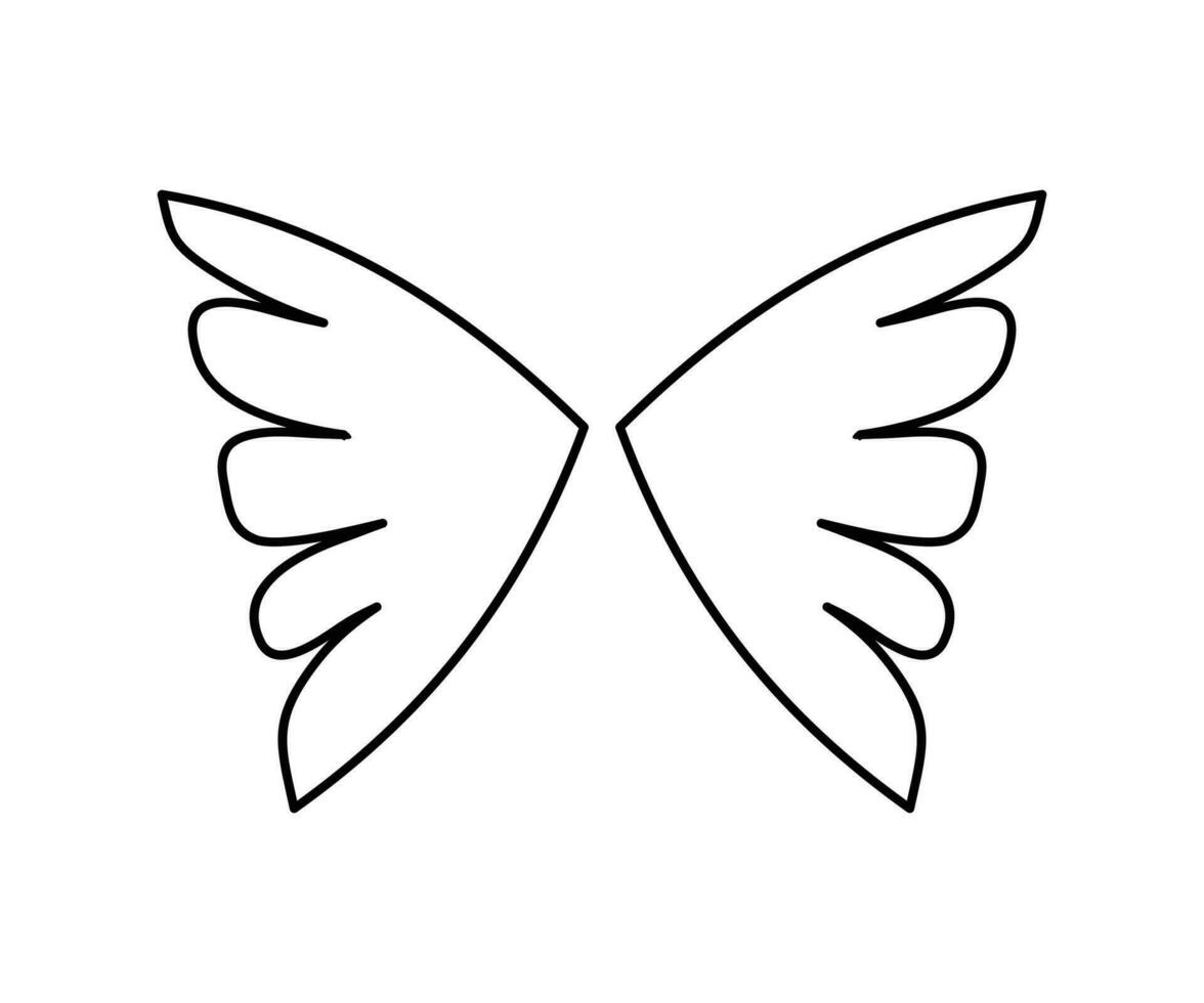 Wings icon simple line design. Wings badge on a white background. Vector illustration.