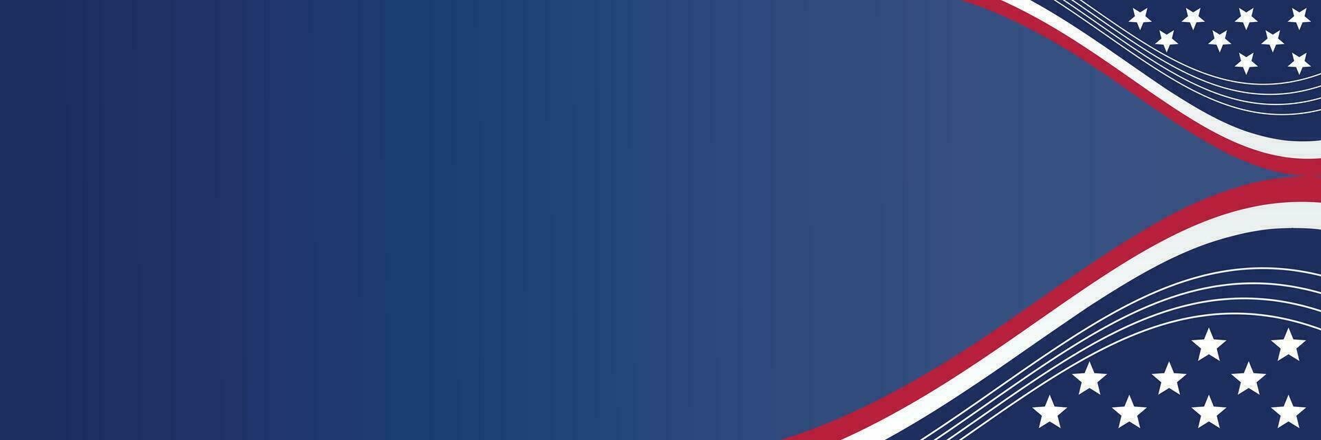 american independence day background, with decorated flag and free space for text. vector design for banner, greeting card, brochure, web, social media.