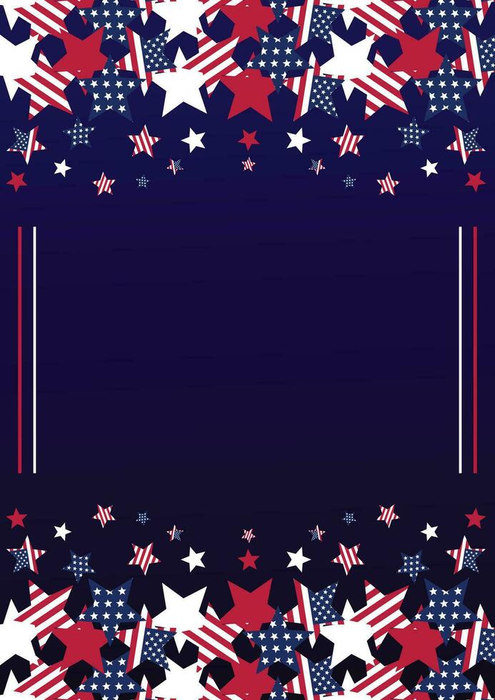 american independence day background, with stars decoration. vector design for banner, greeting card, presentation, brochure, web, social media.