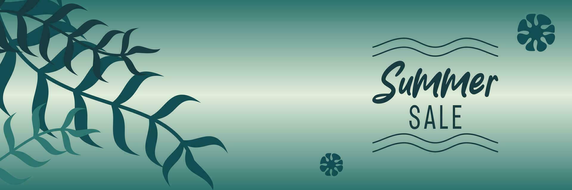summer sale background, gradient color with leaf ornament. vector for banners, greeting cards, posters, presentations, flyers, social media.