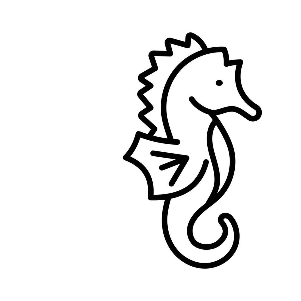 Customizable vector of seahorse in trendy style, Hippocampus marine fish icon