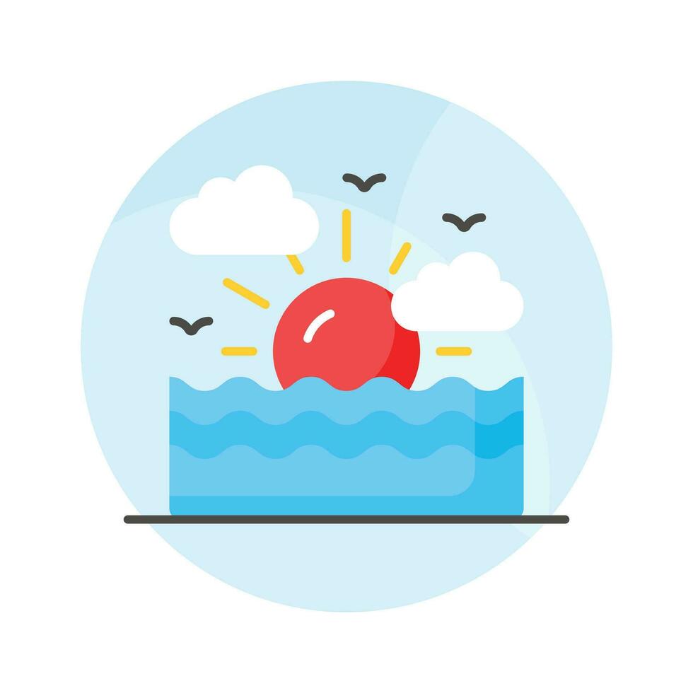 Grab this creatively designed icon of sunset in modern style, premium vector