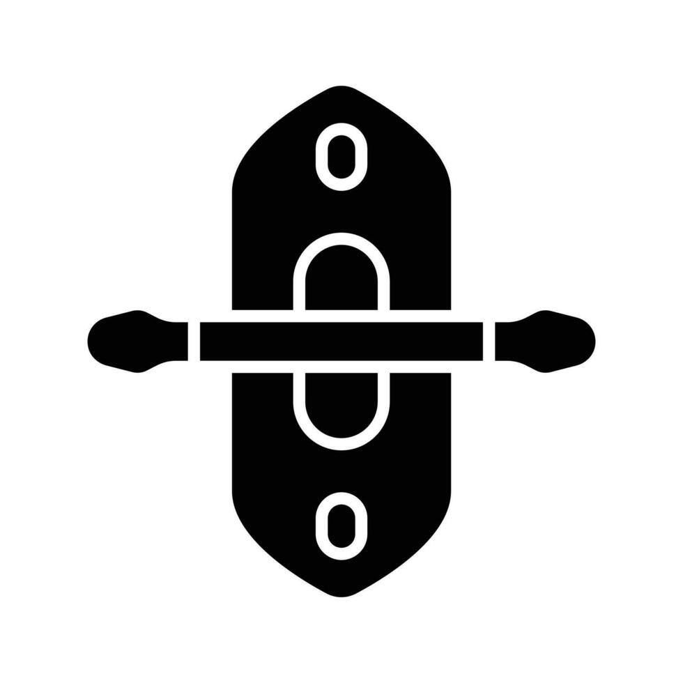 Boat with paddle denoting concept icon of kayak in modern style, ready to use vector