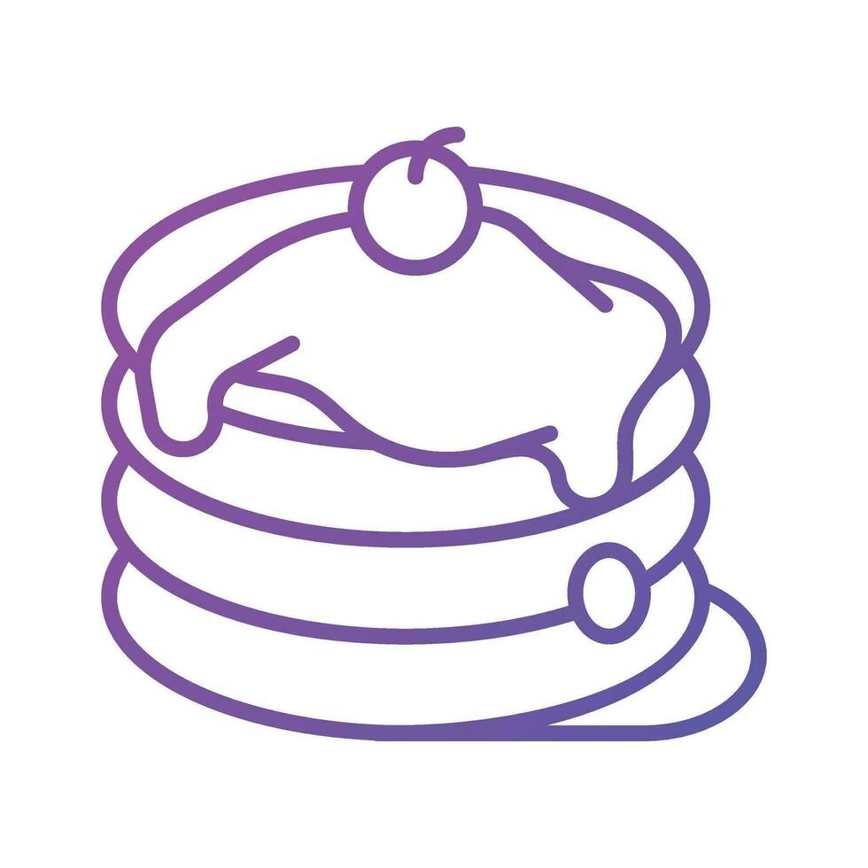 Premium vector of pancake with melted butter and cherry on top