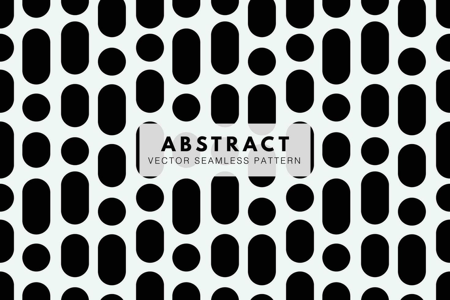 Geometric simple circles and oblong shapes seamless repeat vector pattern