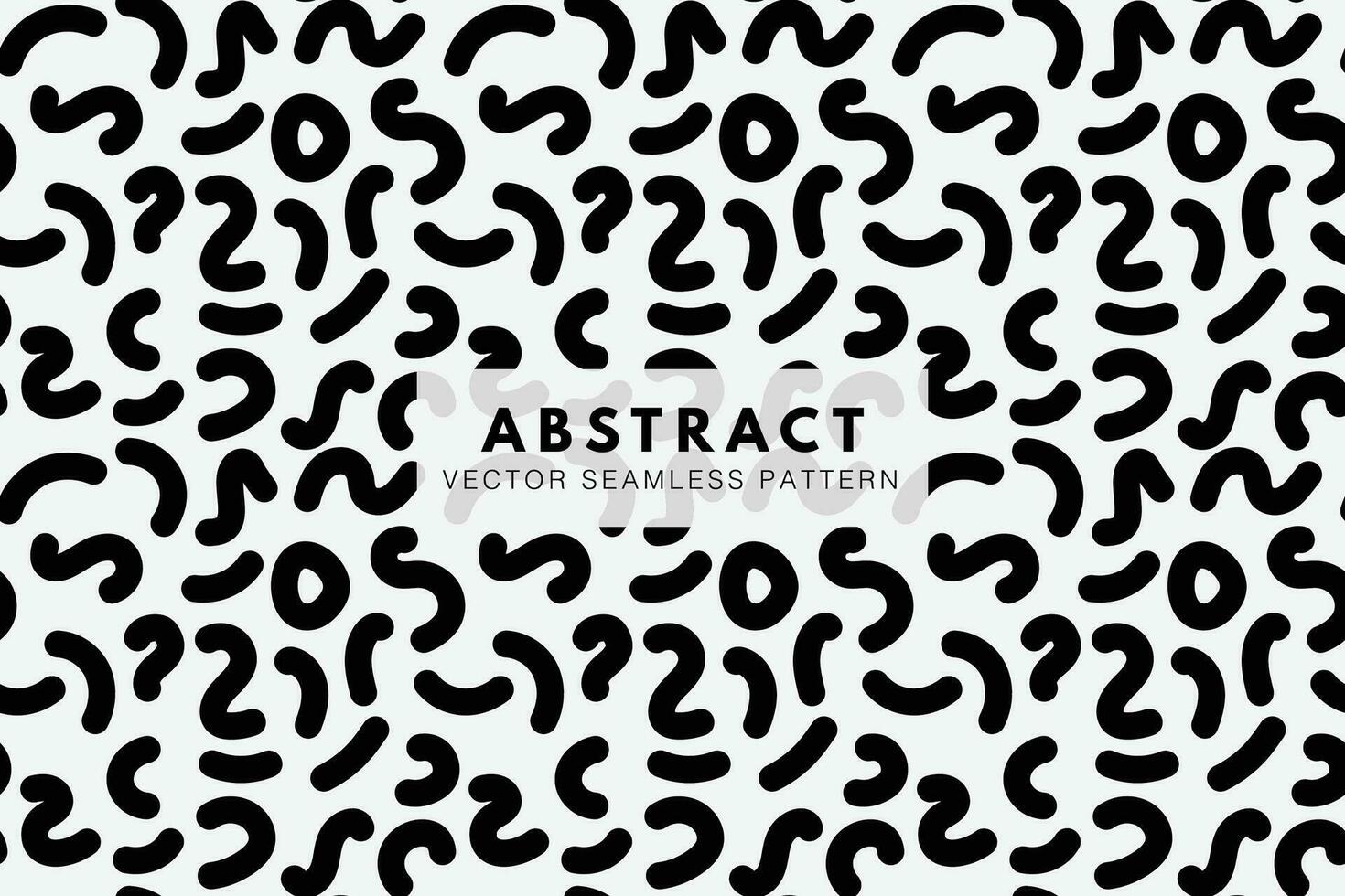 Wavy curvy lines memphis style abstract seamless repeat vector pattern