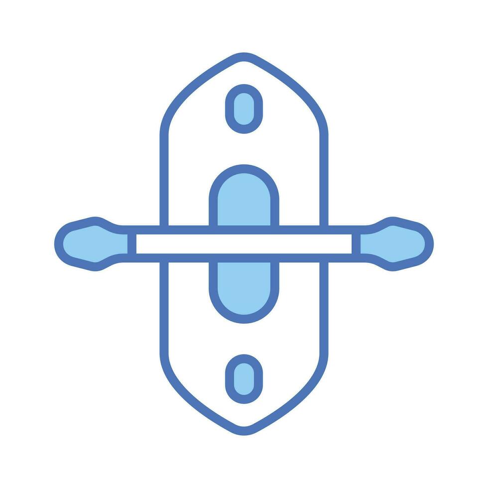 Boat with paddle denoting concept icon of kayak in modern style, ready to use vector