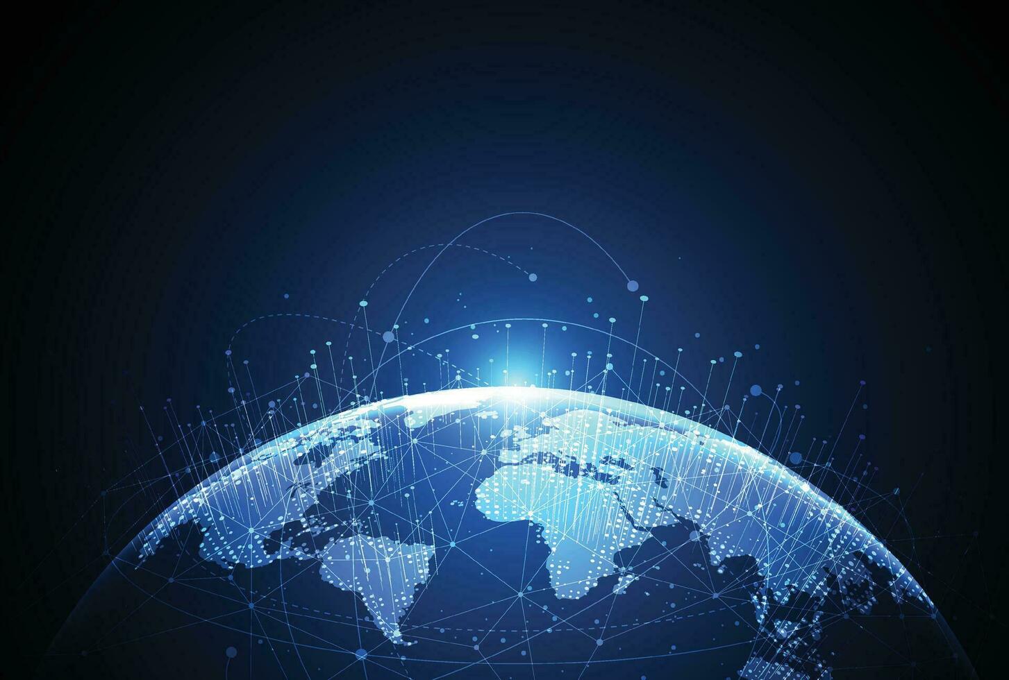 Global network connection. World map point and line composition concept of global business. Vector Illustration