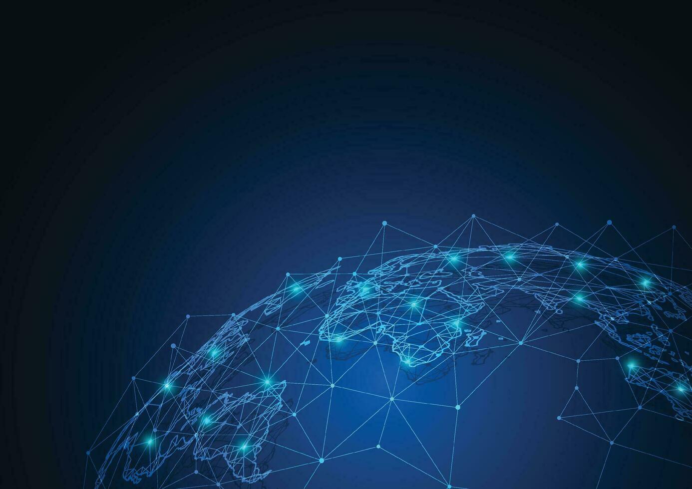 Global network connection. World map point and line composition concept of global business. Vector Illustration