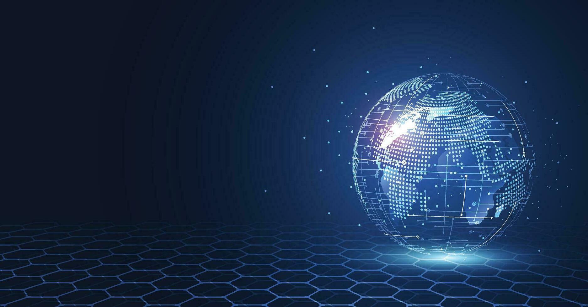 Global network connection. World map point and line composition concept of global business. Vector Illustration