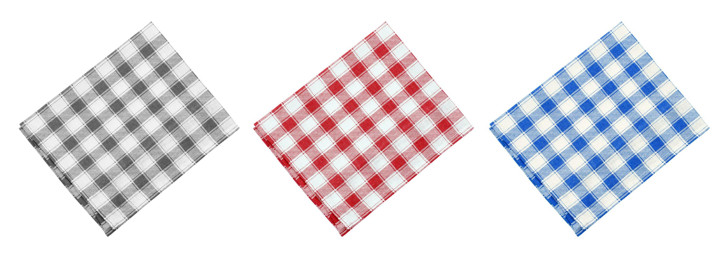 Linen napkin front view isolated on white photo