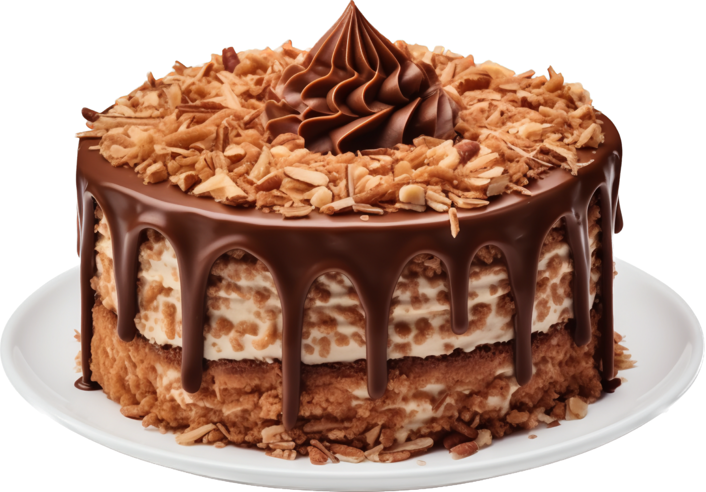 German chocolate cake with . png