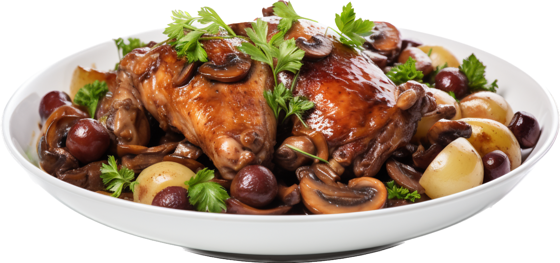 coq au vin png mit ai generiert.