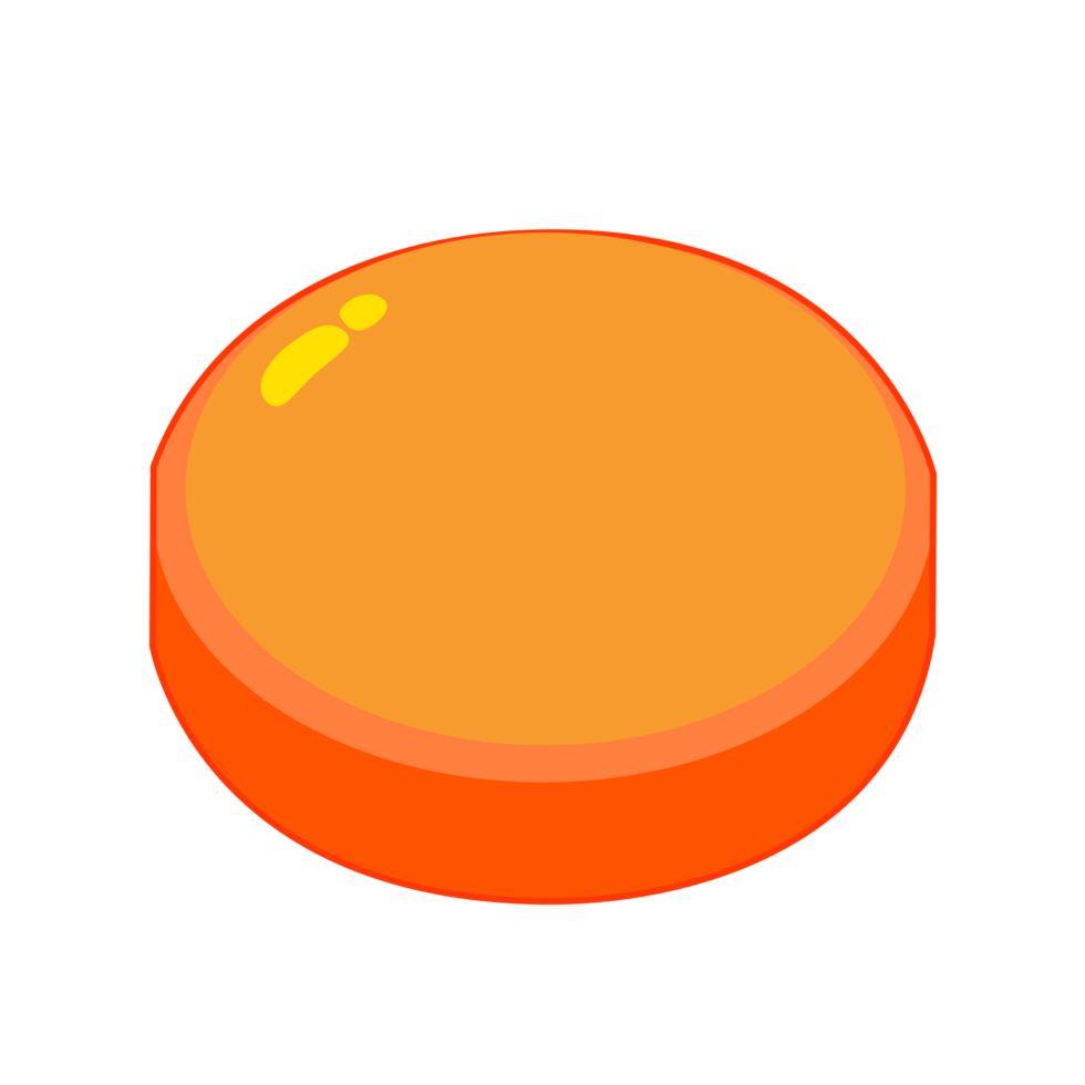 Orange 3d button icon background for web or print design element png