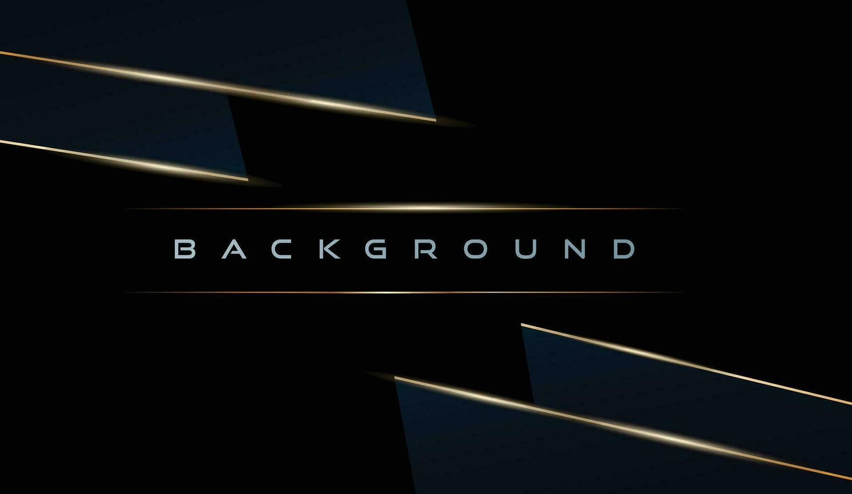 Abstract black blue and golden stripes shiny gold lines lighting effect Vector background