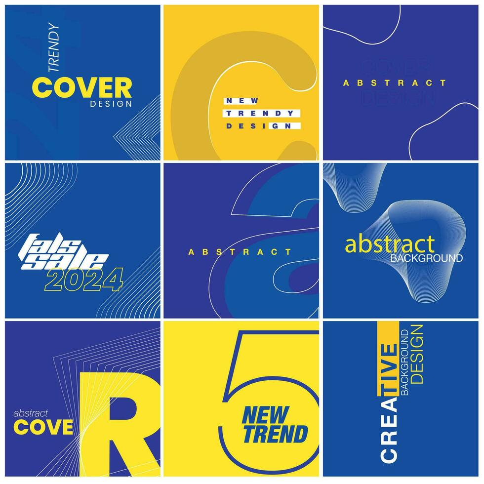 Abstract trendy cover set vector design