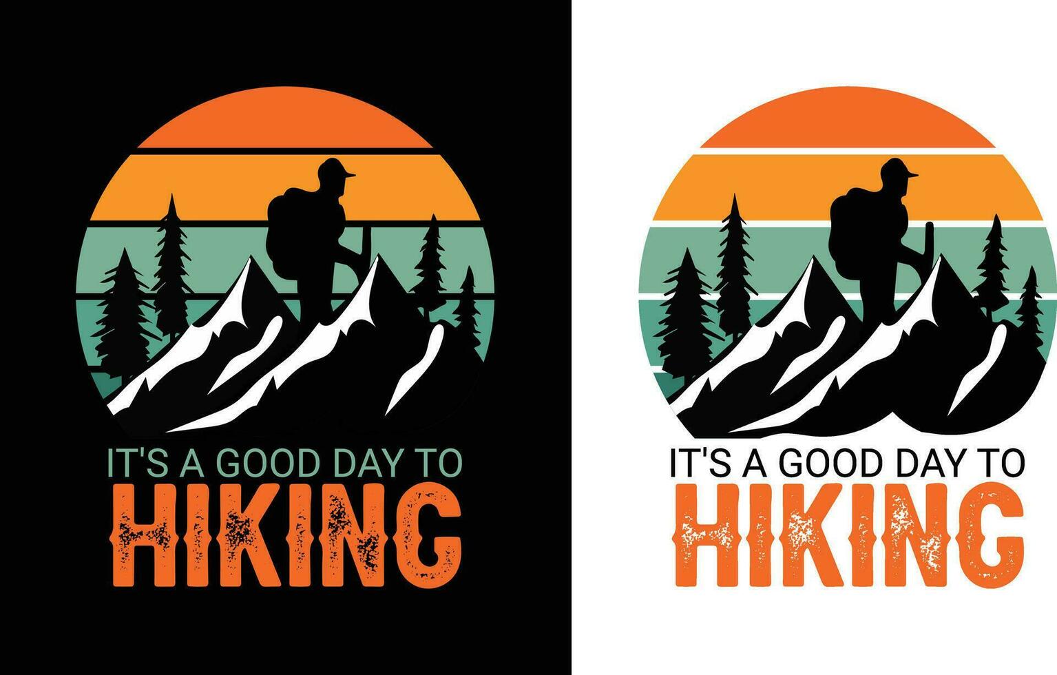 excursionismo camiseta diseño. salvaje, montaña, caminante, y aventuras siluetas vector ilustración