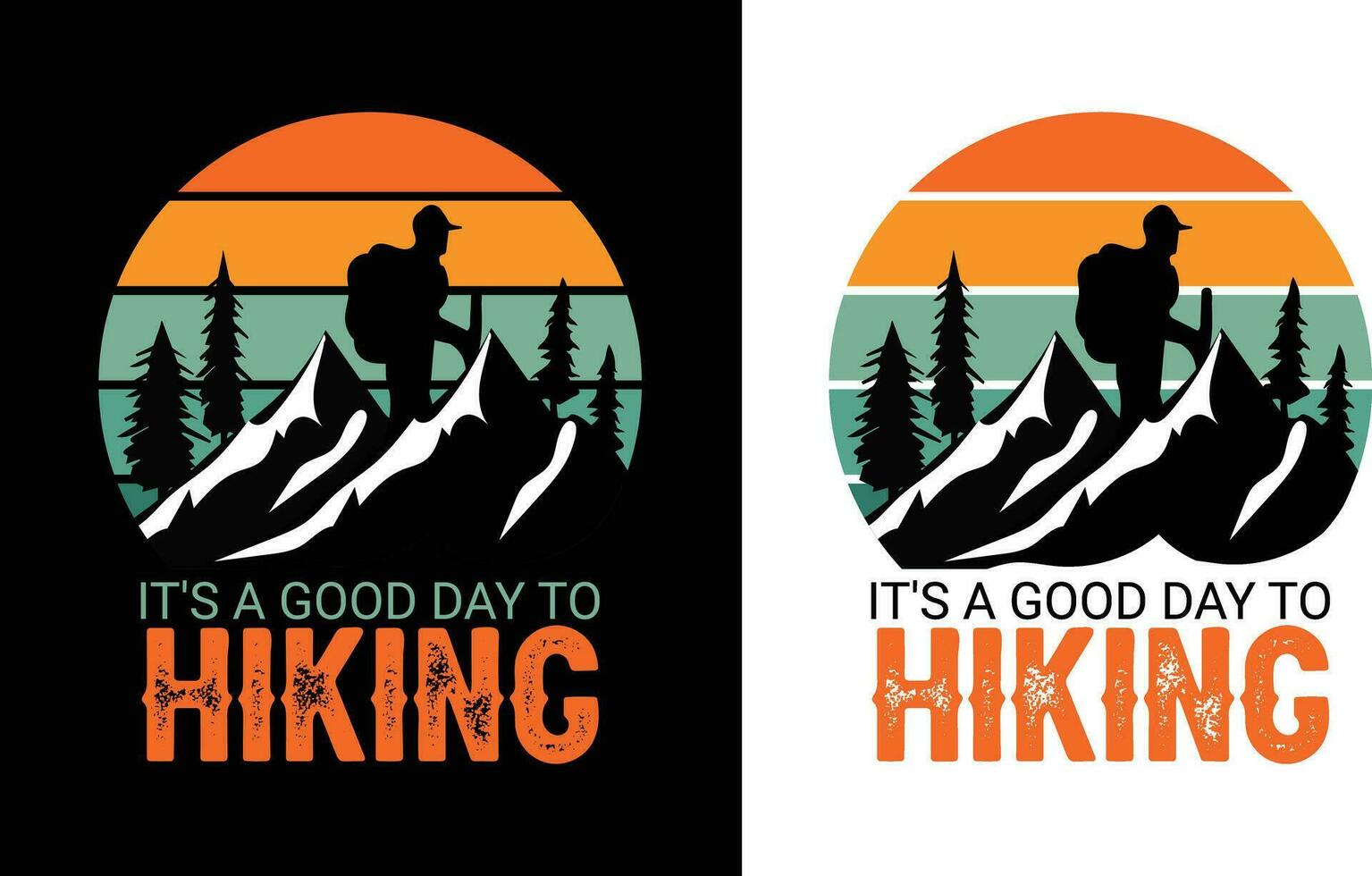 Hiking t-shirt design. Wild, mountain, Hiker, and adventure silhouettes Vector illustration