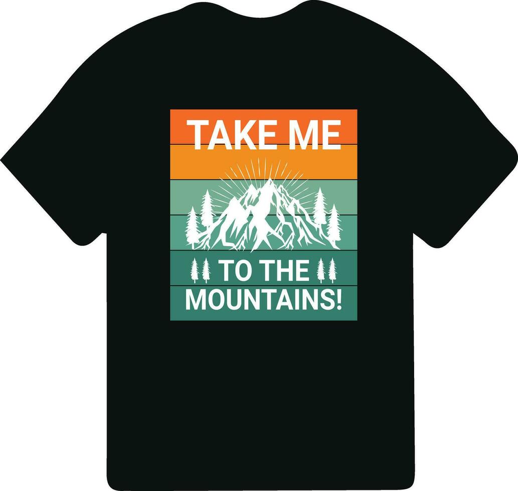 Hiking t-shirt design. Wild, mountain, Hiker, and adventure silhouettes Vector illustration.