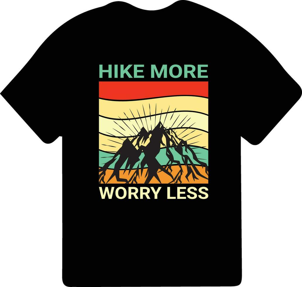excursionismo camiseta diseño. salvaje, montaña, caminante, y aventuras siluetas vector ilustración.