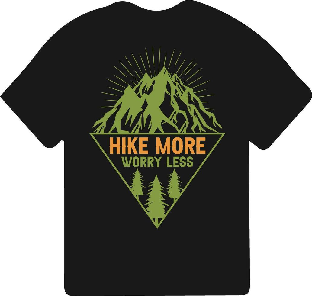 Hiking t-shirt design. Wild, mountain, Hiker, and adventure silhouettes Vector illustration.