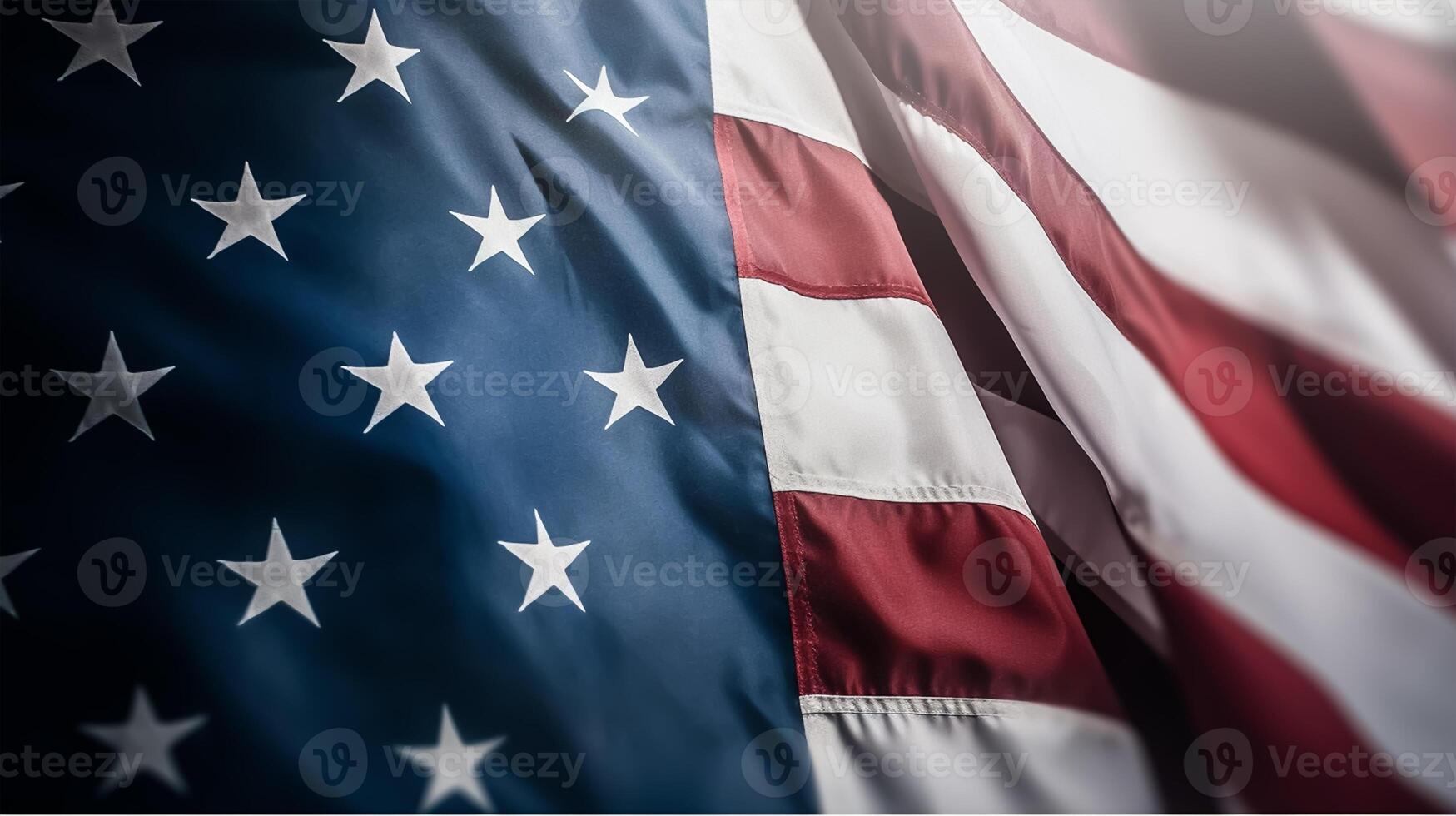 American flag for Memorial Day, 4th of July, copy space. photo