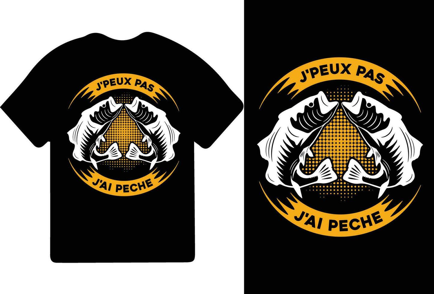 J'PEUX PAS J'AI PECHE t-shirt design, t shirt design, fishing t-shirt design. vector